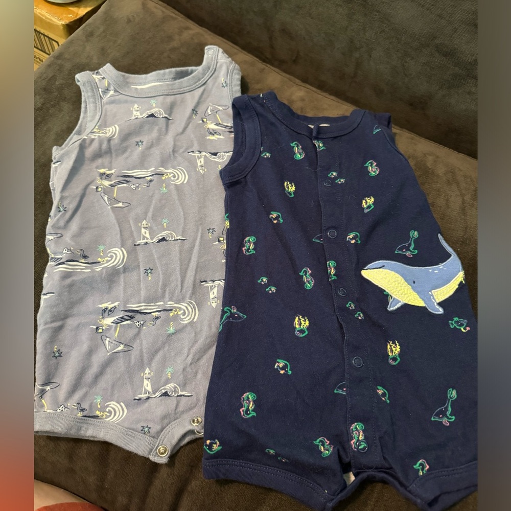 Carter’s 9-month tank-style rompers, worn once